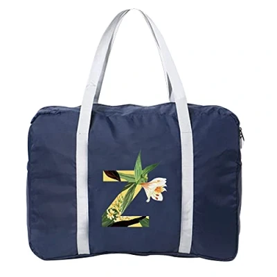 Image of Floral Initial Letter Printed Cabin Bag 45x36x20 for Easyjet Airlines Underseat Travel Holdall Carry on Hand Luggage Weekend Packable Duffel Bag,Sports Fitness (Floral Z)