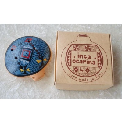 Image of Traditional Peru Fair Trade Ocarina Flute Blue