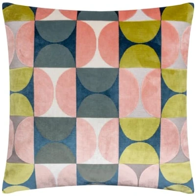 Image of Paoletti Bardot Cut Velvet Filled Cushion Pink Size 50 cm x