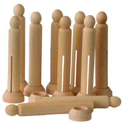 Image of Creation Station Dolly Pegs with Stands, Natural