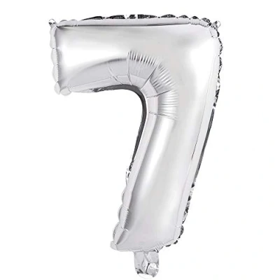Image of Unique Party 56747 14&quot; Silver Foil Number 7 Balloon