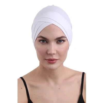 Image of Deresina Headwear W Front Chemo Cap (White)