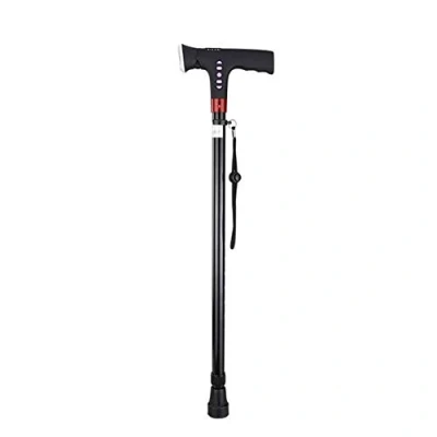 Image of DBOATB Walking Cane With LED Light Adjustable Alarm And MP3 Hand Stick (Black)