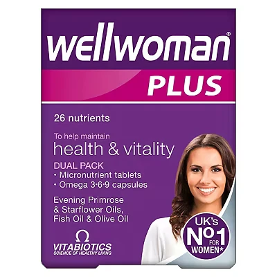 Image of Vitabiotics Wellwoman Plus Omega 3 6 9 56 Tablets/Capsules