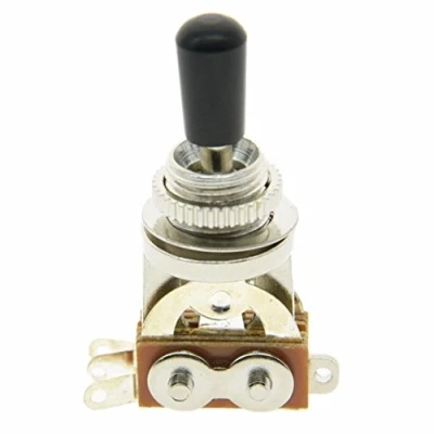 Image of Dopro 3 Way Short Frame Toggle Switch Pickup Selector Nickel with Brass Metal Black Tip for Les Paul Electric Guitars