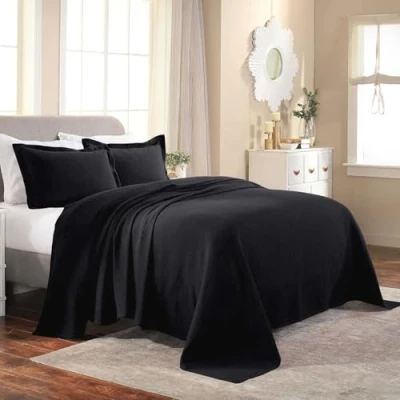 Image of Superior Bedspread, Cotton, Black, Full