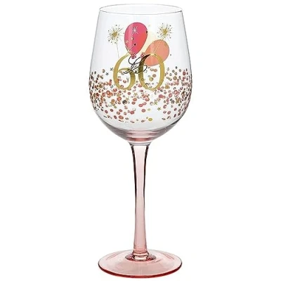 Image of Shudehill Giftware Rush Blossom 60th Birthday Wine Glass JD 331785