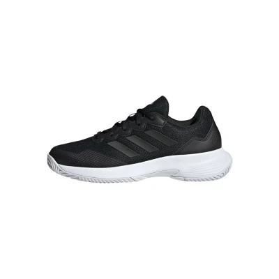 Image of adidas Performance Gamecourt 2 Multicourt tennis shoes core black silver metallic, Women&#039;s, Size: 8