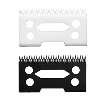 Image of VRMETA Professional Hair Clipper Replacement Ceramic Blades, 2 Holes Precision Adjustable Parts Blade for Wahl Clippers, 5 Star Senior, Magic Clip