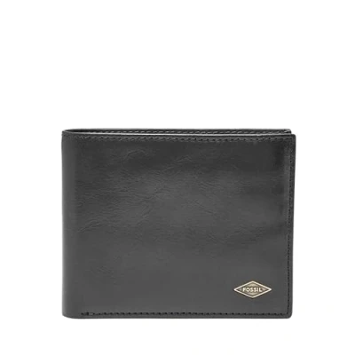 Image of Fossil Men&#039;s Ryan RFID Blocking Leather Bifold Wallet, Black Flip Id, One size