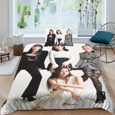 Image of EOASNRTCB Kids Duvet Cover Set 3D Printed Blackpink Bedding with Zipper Closure for Boys Teen Soft Microfiber Quilt Single（135x200cm）