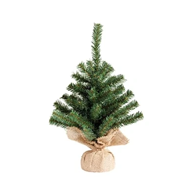 Image of Kaemingk Everlands 45cm Mini Tree In Jute Bag Artificial Christmas
