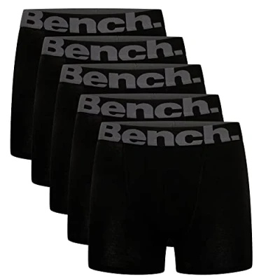 Image of Bench Mens &#039;Sutteer&#039; Cotton Boxer Shorts, 5 Pack, S, Black