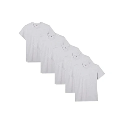 Image of Lower East Men&#039;s LE105 T Shirt, Light Grey Heather, L (Pack of 5)