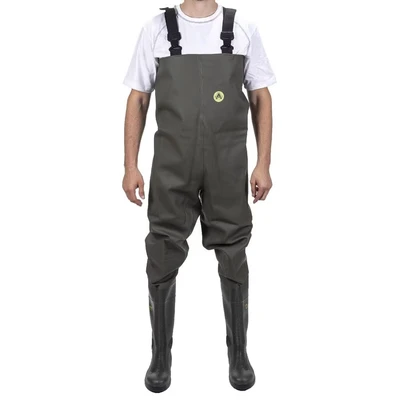 Image of Amblers Mens Tyne Chest Safety Wader Wellingtons (8 UK) (Green)
