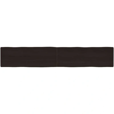 Image of vidaXL Table Top Dark Brown 220x40x(2 4) cm Treated Solid Wood Live Edge