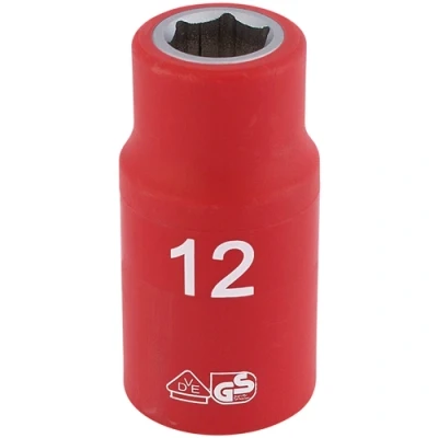 Image of Draper Fully Insulated VDE Socket, 1/2&quot; Sq. Dr., 12mm