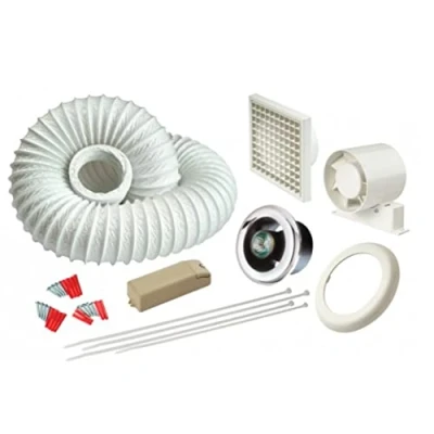 Image of Manrose Intervent VSL100TCLED Shower Extractor Fan LED Light Timer with White/Chrome Bexels