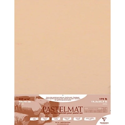 Image of Clairefontaine Ref 96021C Pastelmat Card Sheets (Pack of 5 Sheets) 360gsm 50 x 70cm Maize Colour Specially Formulated For Use With Pastels
