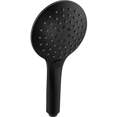 Image of Cornat Noir TECB3429 Held Diameter 125 mm Matt Black 3 Types Normal and Spray Jet Anti Limescale Water Saving Insert Head Bath Eco, Hand Shower
