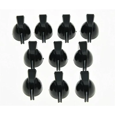 Image of KAISH 10x Mini Guitar AMP Amplifier Knob Effect Pedal Chicken Head Knobs Black