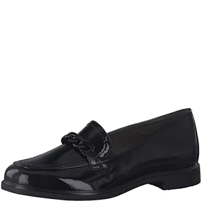 Image of Jana Women&#039;s 8 24262 20 Loafer, Black (Black Patent), 5 UK