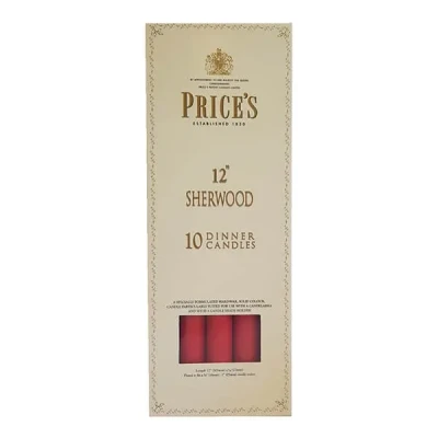 Image of Prices 12 Sherwood Candle Red Pack Of 10