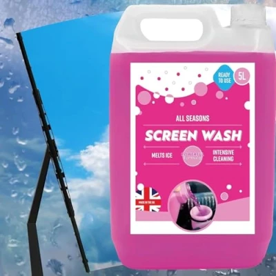 Image of 5L Pink Ready To Use All Season Windscreen Screenwash Seasons Formula Effective Down 5C Streak Free Finish (2)