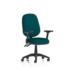 Image of Eclipse Plus II Operator Chair Maringa Teal Adjustable Folding Arms
