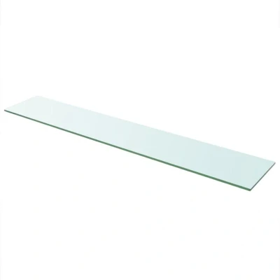 Image of vidaXL Shelf Panel Tempered Glass Clear Modern Wall for Living Room, Bedroom, Office 110 x 20 cm
