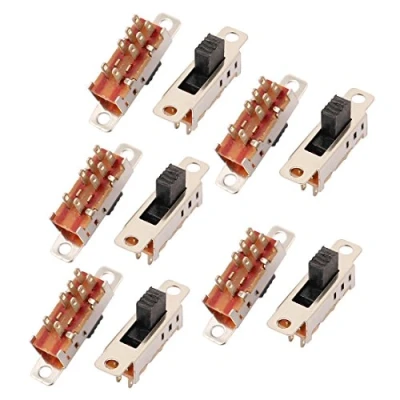 Image of sourcing map 10Pcs 3 Position 8P DPDT Panel Mount Micro Slide Switch Latching Toggle
