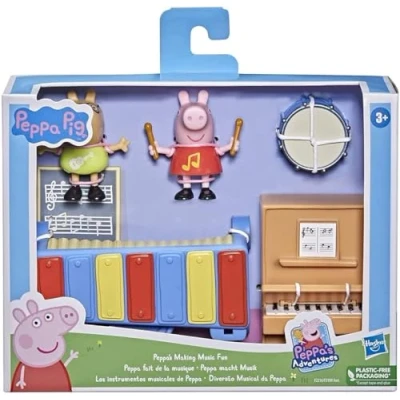 Image of Peppa Pig 107093 Hasbro Piano Preschool Playset with 2 Characters and 3 Accessories for Ages Up, Multi Coloured, Small