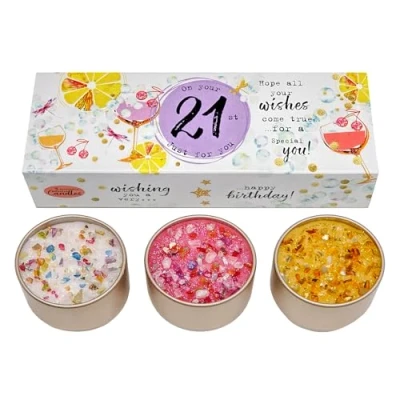 Image of Best Kept Secrets Three Lites Birthday Age Decorated Tea Light Candles (21st)