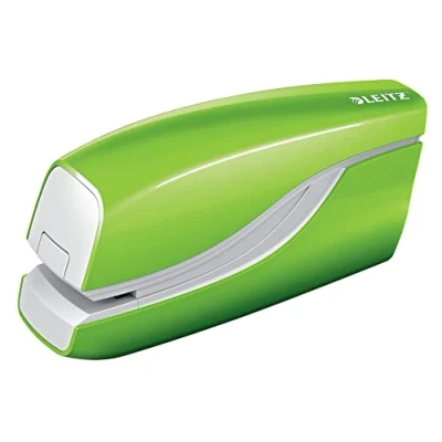 Image of Leitz 55661054 Electric Stapler, 10 Sheet Capacity, Battery Powered, WOW Range, Green