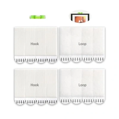 Image of 32 Pairs(64 Strips) Medium Picture Hanging Strips Heavy Duty,Hook and Loop Tape, Decorate Damage Free Perfect for Wall Art Frames, Posters