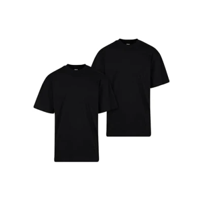 Image of Urban Classics TEE 2PACK Basic Tshirt, Men&#039;s, Size: XXL, Black+black