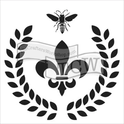 Image of The Crafters Workshop Laurel Wreath Stencil, Synthetic Material, 18 x 16 0.1 cm