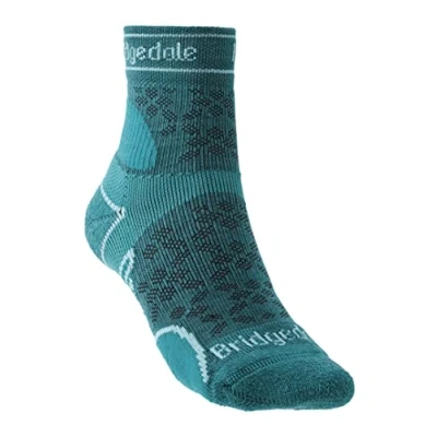 Image of Bridgedale TRAIL RUN Lightweight T2 Merino Sport 3/4 Crew Women&#039;s Medium Teal