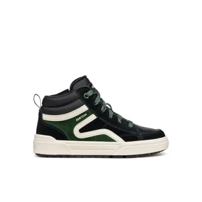 Image of Geox Weemble BOY Hightop trainers for kids, Size: 2.5, Black/forest Leather and textile