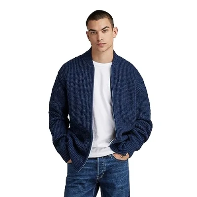 Image of G STAR RAW Men&#039;s Chunky zip cardigan knit, blue (rank D23533 D170 868), XL