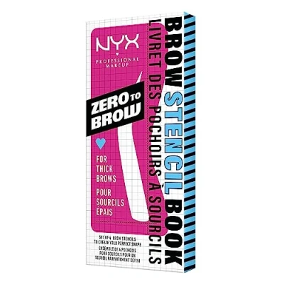 Image of NYX Professional Makeup Brow Stencils for Thick Eyebrows, Set of 4 Templates: Round, Straight, Arched and Extra Long, Zero to