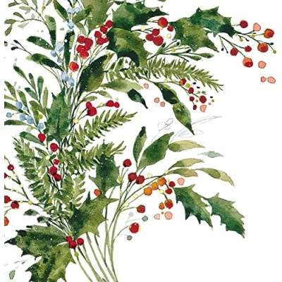 Image of Medici Cards Artistic Charity Christmas Holly and Berries Eco Friendly Pack of 6