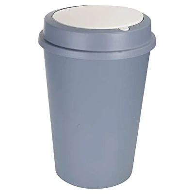 Image of URBNLIVING Round Plastic Bin Recycling Dustbin Recycle Waste Two Way Lid (Blue, 47L)