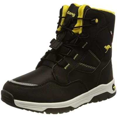 Image of KangaROOS K mj North RTX Boots, Jet Black neon Yellow, 8 UK