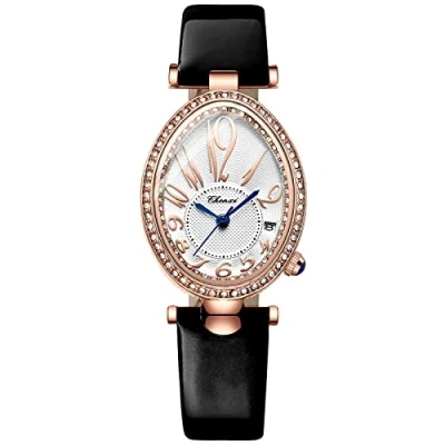 Image of Avaner Women&#039;s Quartz Watch, Rhinestone Leather Strap Wristwatch, Ladies Dress Wrist Elegant Slim Watch for Girls Women