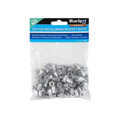 Image of 100x Blue Spot Tools 100 PCE M5 Aluminium Rivet Nuts