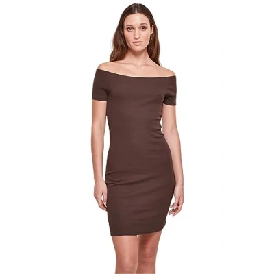 Image of Urban Classics OFF Shoulder Shift dress, Women&#039;s, Size: Medium, Brown