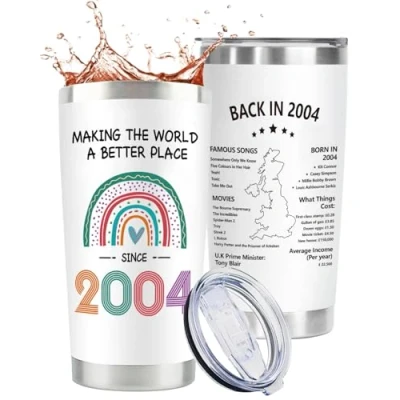 Image of CoCoCherry 21st Birthday Gifts for Her, Her Keepsake, Personalised Mugs, Gift Ideas Back in 2004 Old Time Information