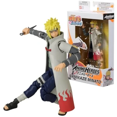 Image of BANDAI Anime Heroes Naruto Action Figure Namikaze Minato 17cm With Extra Hands And Accessories Shippuden Figures For Boys Girls