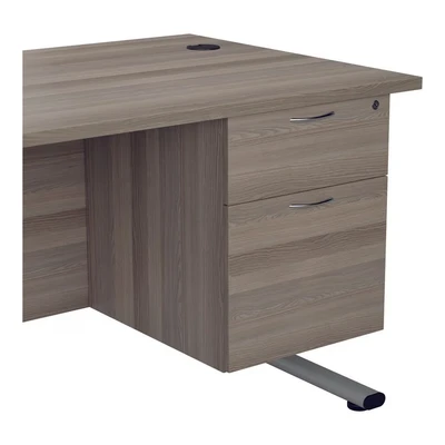 Image of Jemini 655 Fixed Pedestal 2 Drawer Grey Oak KF74413